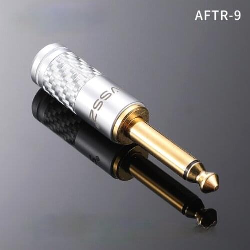 1Pcs AVSSZ pure copper 6.5 mono microphone guitar straight elbow dual-channel 6.35mm audio plug Junior sophomore core AFTR-9R