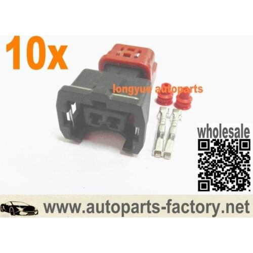 Longyue 10kit Z32 300ZX OEM Style 2-pin Fuel Injector Connector & Terminal Kit for Nissan