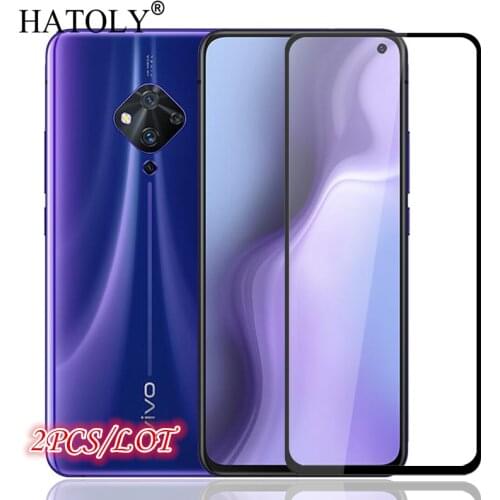 2PCS Glass on For vivo S5 Tempered Glass For vivo S5 LCD Phone Screen Protector HD Full Glue Cover Protective Glass For vivo S5