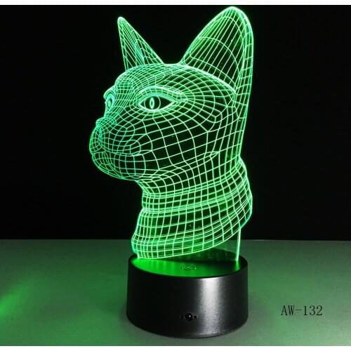3D Night Light Lamp Dog Kids Toy LED Remote Touch Table Lamp 7 Color Flashing LED Light Christmas Decorations For Home AW-132