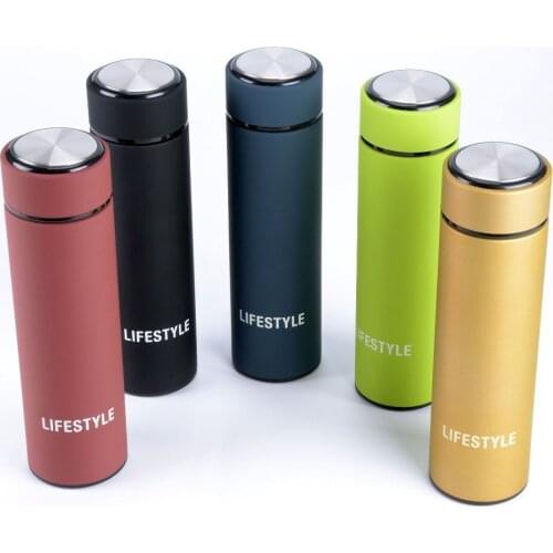 5 colors 500ml elegant 304 double-deck stainless steel vacuum cup with tea infuser drinkware water bottle lin5033