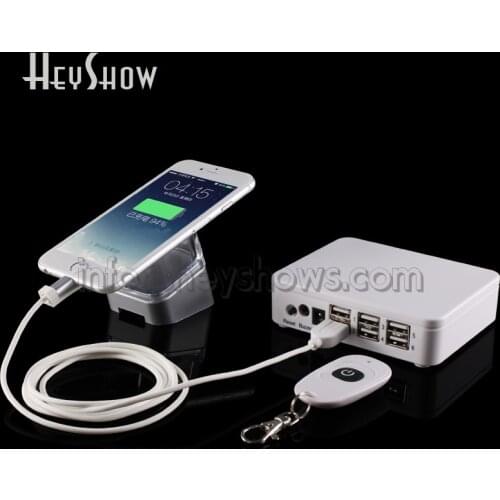 6 8 10 Ports Cell Phone Security Stand Iphone Anti-theft System Tablet Display Holder Ipad Alarm Box For Apple Xiaomi Huawei