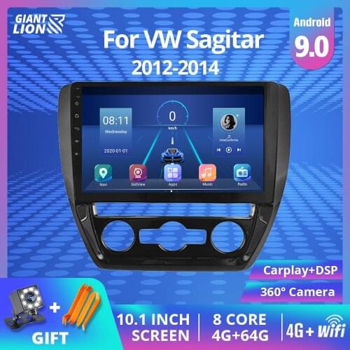 2din Android 9.0 Car Radio For VW Volkswagen Sagitar 2012-2015 Multimedia Player Car DVD Navigation 2 Din DVD Player 4G+64G