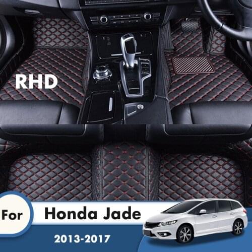 RHD Custom Car Floor Mats For Honda Jade 2017 2016 2015 2014 2013 Leather Auto Foot Pads Automobile Styling Rug Carpet Covers
