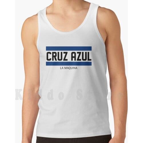 Cruz Azul White Tank Tops Vest 100% Cotton Cruz Azul Football Soccer Futbol Fútbol La Maquina Cementeros Jose Mexico