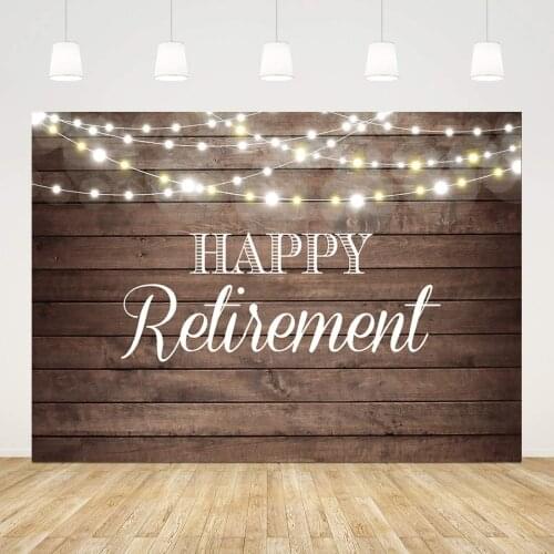 White Happy Retirement Wooden Board Backdrop Photo Background Retirement Party Decor Photo Booth Prop