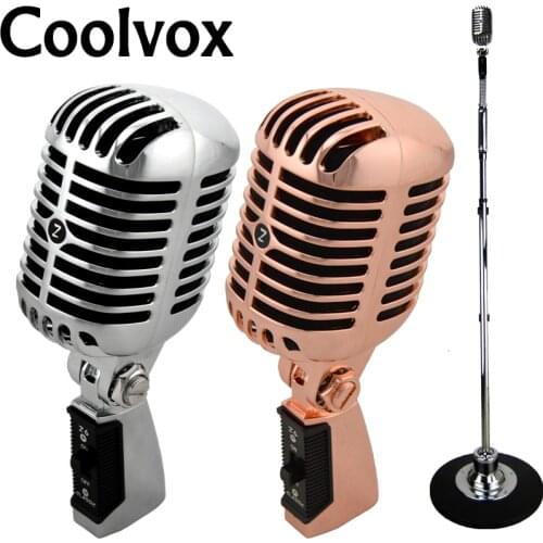 Professional Wired Vintage Classic Microphone Good Quality Dynamic Moving Coil Mike Deluxe Metal Vocal Old Style Ktv Mic Z6 mike