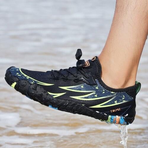 Summer Barefoot Water Shoes Men Beach Play Upstream Water Sports Shoes Outdoor Fishing Shoes Plus Size Five-Finger Shoes 35-49