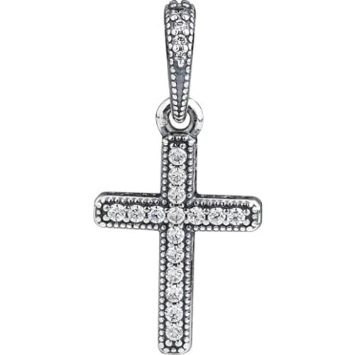 CKK Silver 925 Jewelry Classic Cross Pendant Charms Fits Original Bracelets & Bangle Sterling Silver Making