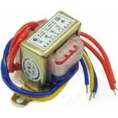 EI28 -1W Power Transformer DB-1VA 220V to 6V*2 Dual 6V Dual Voltage 80MA AC