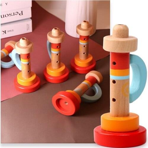 Montessori Toys Educational Wooden Toys for Children Early Learning Wooden children trumpet instrument