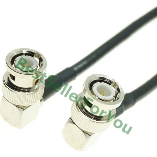 10/15/30/50/100cm BNC Male Right Angle to BNC Male Right Angle RA 90° RF Pigtail Cable RG58