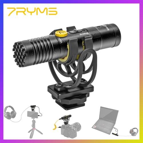 7YRMS MinBo M1 Mini Cardioid Digital/Analog Shotgun Microphone for DSLR Camera/Smartphone Video Recording Volgging(TRS/USB C)