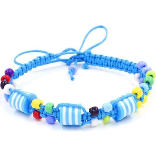 CDS Hippy Handmade Acrylic Beads Friendship Bracelet Beaded Charm Friendship Bracelet for Women Men 10 Colors
