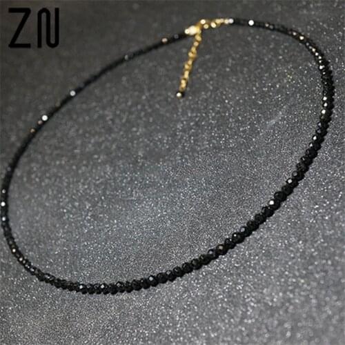 ZN 2019 Trendy Black Crystal Beads Short Necklaces For Women Sexy Clavicle Chain Female Bride Wedding Choker Necklace Jewelry