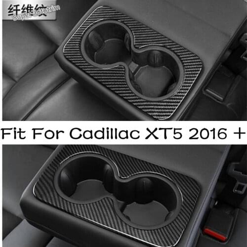 Lapetus Rear Seat Water Cup Holder Frame Cover Trim Fit For Cadillac XT5 2016 2017 2018 2019 2020 Matt ABS Accessories Interior