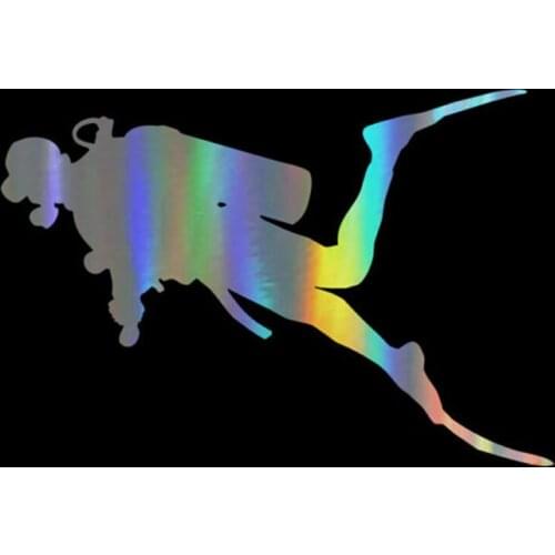 Hot Diver Snorkeling On Car Stickers Decals Funny rear windshield Decorative PVC18*12cm Vinyl