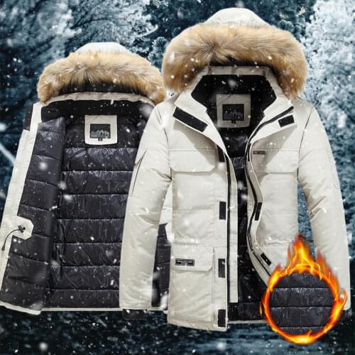 2021 New Mens Thicken Parkas Mens Removable Hood Parka Coats Winter Warm Outdoor Men Coat Patchwork Zipper Clothing Size 5XL