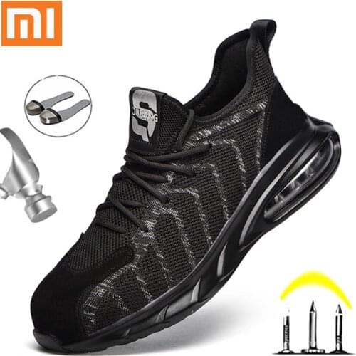 Xiaomi Work Safety Shoes Men Indestructible Steel Toe Shoes Anti-puncture Male Sneakers Breathable Sefety Work Boots