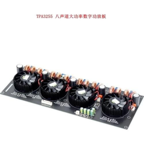 Latest Tpa3255 big power 8 channel digital class D high power amplifier board 300W * 8