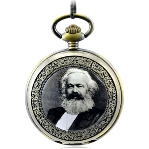 Great Man Marx Antique Skeleton Mechanical Hand Wind Pocket Fob Watches Men Womens Watch Pendant Necklace Retro Souvenir Gift