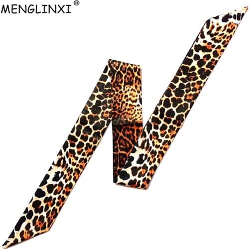 Leopard Snake Skin Print 2021 New Bag Skinny Silk Scarf For Women Luxury Brand Foulard Women Tie Fashion Head Scarves For Ladies