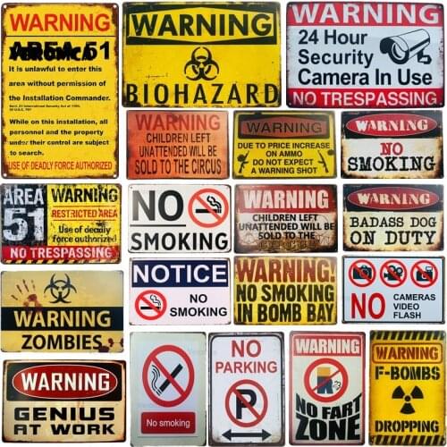 Warning Fallout Metal Plaque Tin Sign Vintage No Trespassing Metal Signs Beware Poster Plates Sign Wall Stickers Home Decor