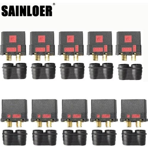 SAINLOER 5 pairs QS8-S Heavy Duty Battery Connector Anti-Spark Gold Connector Large Power Plug for RC Car Plant protection drone