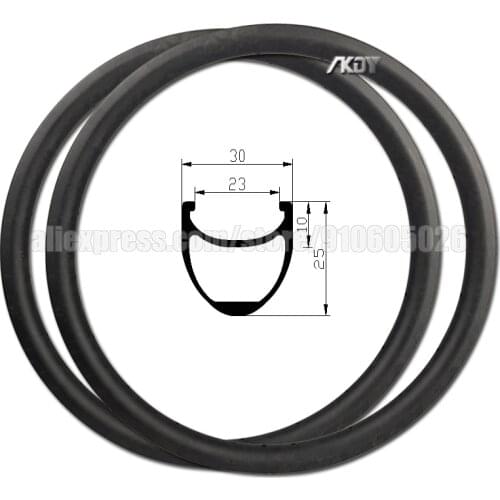 451 Carbon Rims Bike 25mm Depth 30mm Width Disc Brake 24 / 28 / 32 / 36 Holes 451 Rim Carbon Clincher Rims 20