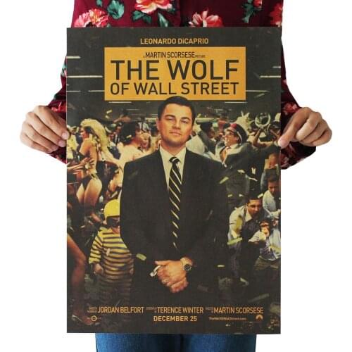The Wolf of Wall Street Retro Posters Advertising Nostalgic Old Bar Cafe Decorative Painting Vintage Wall Sticker 51.5x36cm