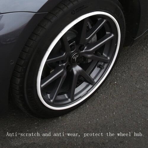 Car Rim Protect Strip Wheel Edge Protector bright Matte car Wheel Sticker Tire Protection Care Covers Car Styling For Tesla Mod