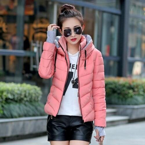 Winter new loose down jacket women hooded black warm feather jacket imitation wool jacket Hooded Coats Medium Long Warm X3