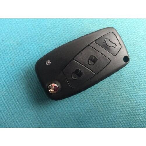 1Pcs Replacement Key Case Fits For Fiat PANDA IDEA PUNTO STILO DUCATO 3 Buttons FOB Remote Uncut Blade Black No Logo Auto Parts