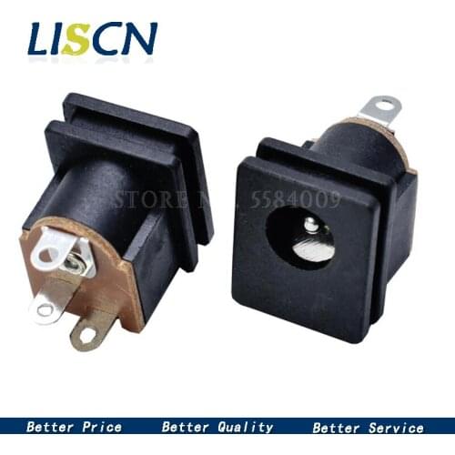 10pcs DC power socket DC-015 5.5*2.1mm Square panel installation DC015 Display socket 5.5x2.1mm 3 feet