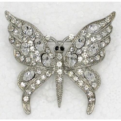 12pcs/lot Wholesale Brooch Rhinestone Butterfly Fashion Pin brooches Jewelry gift C101729
