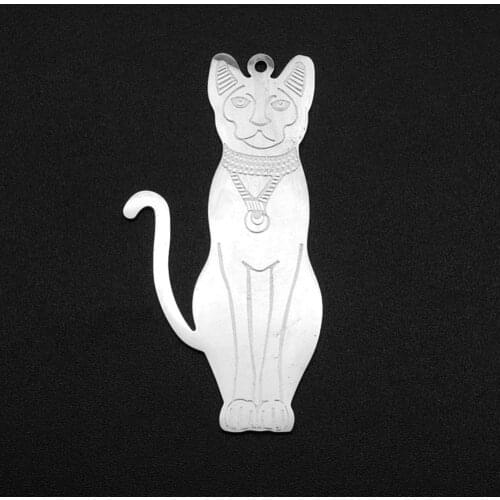 5pcs/lot 100% Stainless Steel Fashion Cat DIY Earring Charm Pendant Wholesale Jewelry Necklace Making Never Fade