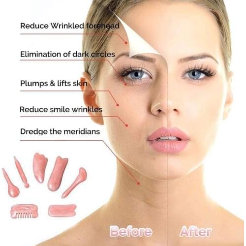 7pcs/set Gua Sha Massage Scraping Natural Resin Amber For Face Body Scraper Board Scrap SPA Beeswax Tool Care H7S3