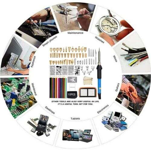 94PCS/set 110V/220V 60W Electric Soldering Iron Kit Wood Burning Pen Set Soldering Iron Carving Pyrography Tools Welding Kit