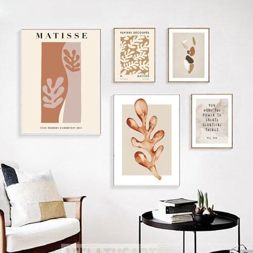 Retro Matisse Abstract Posters And Prints Letter Plants Colorful Canvas Painting Wall Art Pictures For Bed Room Unique Decor