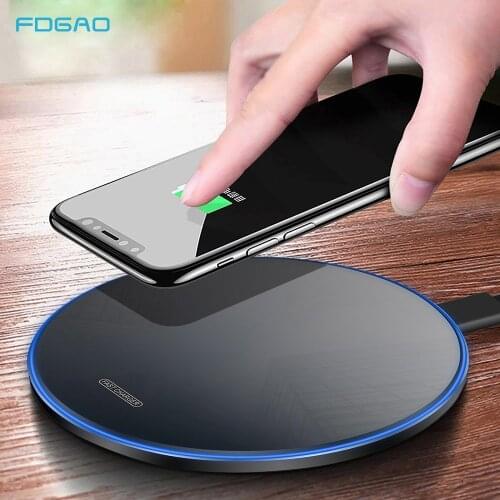 FDGAO 15W Qi Wireless Charger for iPhone 12 11 Pro Xs XR X 8 Induction Fast Charging Pad for Samsung S20 S10 Huawei Xiaomi 10 9