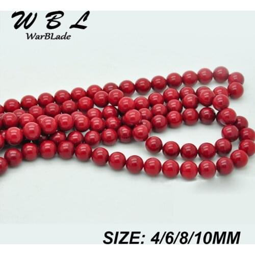 Top Quality Natural Stone Red Coral Beads Round Loose Beads Wholesale 4mm 6mm 8mm 10mm For DIY Bracelet Necklace Jewelry Making