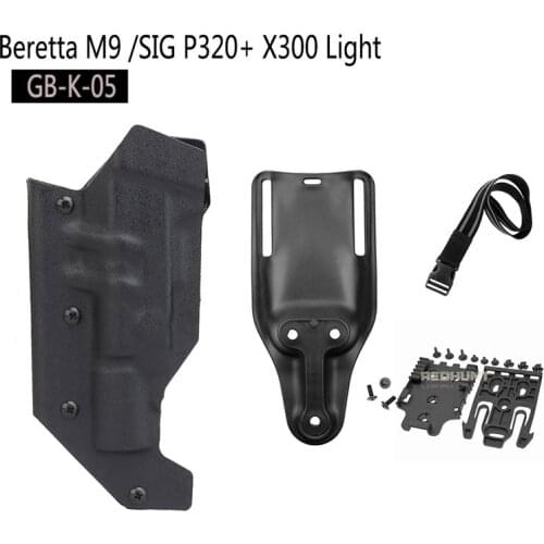 Kydex Drop Leg Gun Holster Case for Beretta M9 HK 45 CZP-01 SIG P320 S&W M&P Pistol Holster X300 Flashlight Case Quick Release