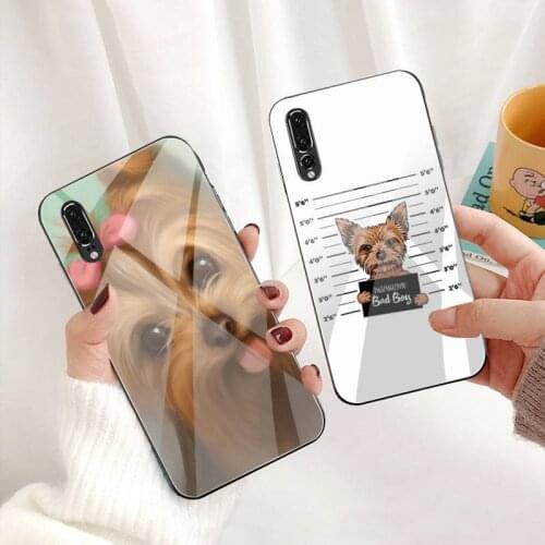 Yorkshire Terrier Dog Phone Case Tempered Glass For Huawei P30 P20 P10 lite honor 7A 8X 9 10 mate 20 Pro