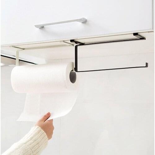 Tissue Holder Hanging Bathroom Toilet Roll Paper Holder Rack Kitchen Cabinet Door Hook Holder white 23.5*12*7cm