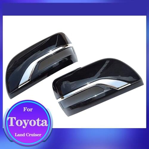 For Toyota Land Cruiser/Prado Modified Rearview Mirror Cover Silver Surface With Turn Signal Rearview Mirror Housing Protector