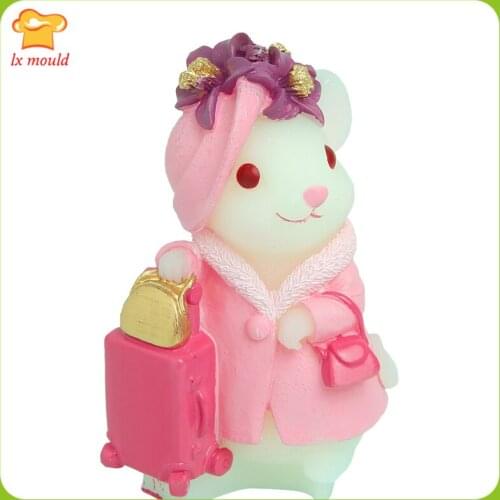 Travel mouse stereo mousse cake silicone mold cake decoration baking tools chocolate candle aroma mold