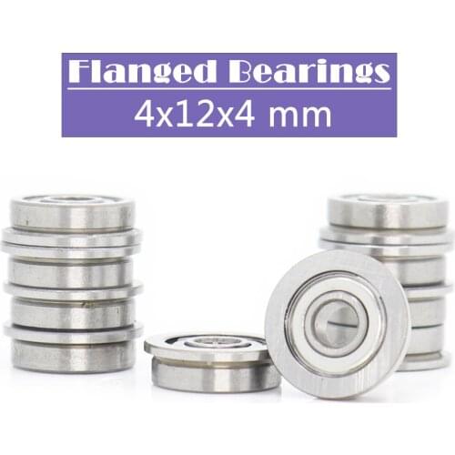 F604ZZ Flange Bearing 4x12x4 mm ABEC-1 ( 10 PCS ) Flanged F604 Z ZZ Ball Bearings
