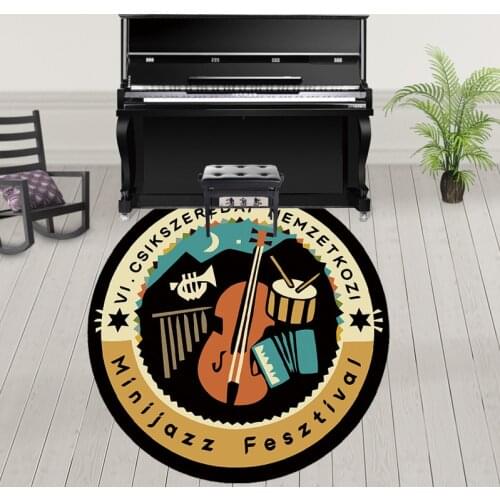 Piano Carpet, Music Notes,Music Score Elements,Floor Mat Piano Stool Non-slip, Short Hair Floor Rug Customized LOGO Tapis Rugs
