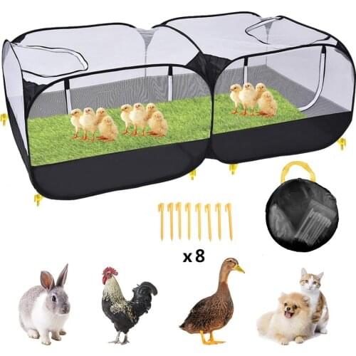 Pet Playpen Chicken Coop Rabbit Cage Portable Foldable Pet Fence Outdoor Small Animal Cage Game Playground Fence Pet Supplies