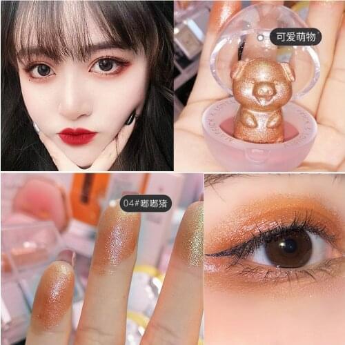 Cute High Gloss Powder Monochrome Repair Pearlescent Chameleon Zodiac Three-dimensional Animal Eyeshadow Highlight